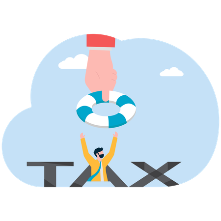 El empresario necesita ayuda para el impuesto empresarial.  Ilustración