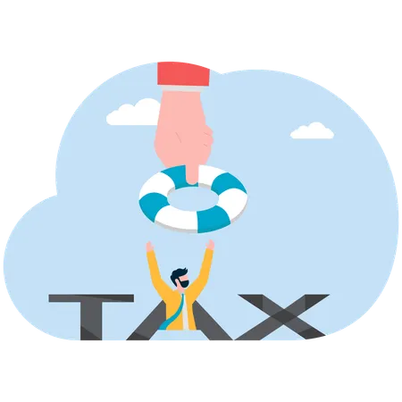 El empresario necesita ayuda para el impuesto empresarial.  Ilustración