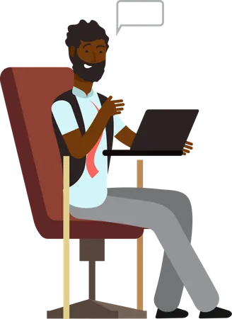 Empresário negro conversando  Ilustração