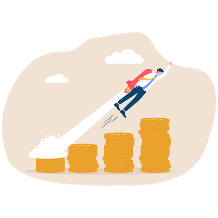Empresário obtém enorme lucro no mercado  Illustration