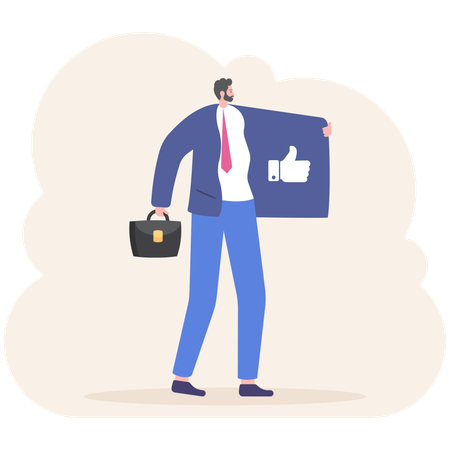 Empresário obtém resposta positiva dos clientes  Ilustração