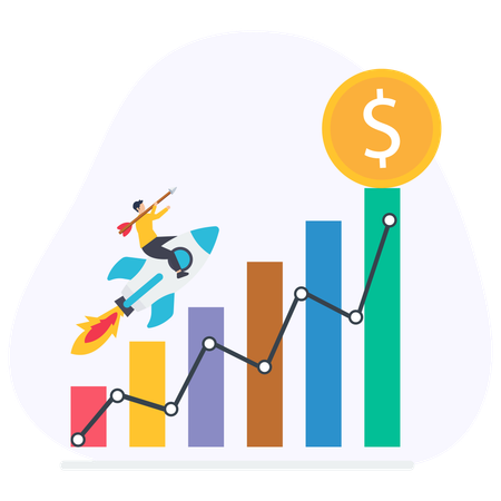 Empresário lucra com o crescimento econômico  Illustration