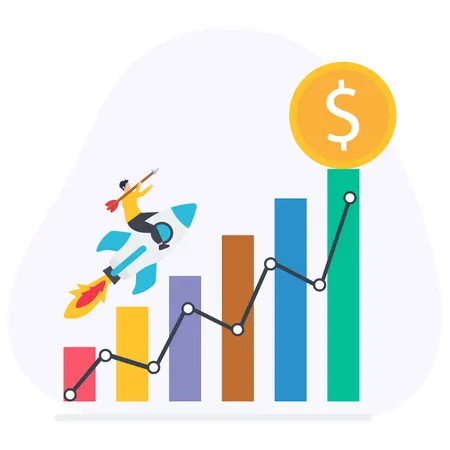 Empresário lucra com o crescimento econômico  Illustration