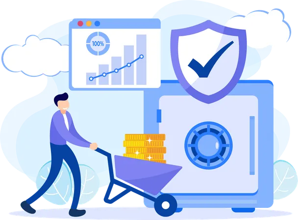 Empresário obtendo lucro financeiro  Ilustração