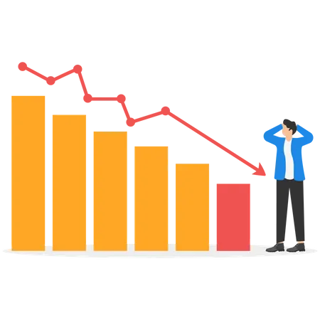 Empresário obtendo perda de mercado  Ilustração