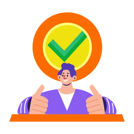 Empresário obtendo sucesso nos negócios  Ilustração