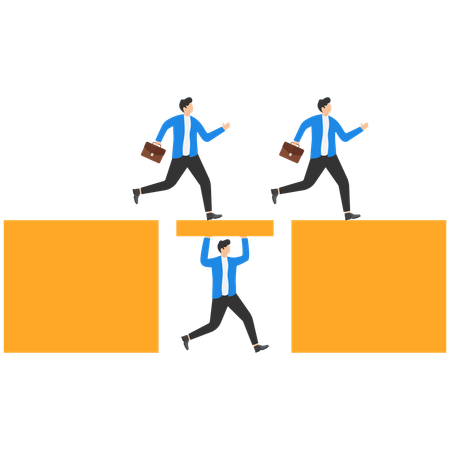 Empresario recibiendo apoyo empresarial  Ilustración