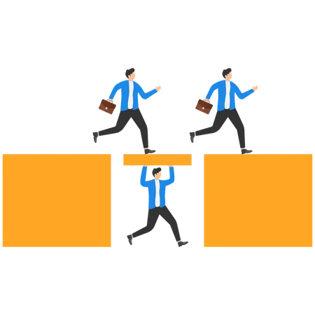 Empresario recibiendo apoyo empresarial  Ilustración
