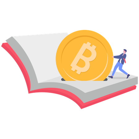 Empresario obteniendo criptomonedas  Ilustración