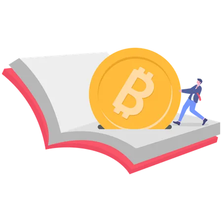 Empresario obteniendo criptomonedas  Ilustración
