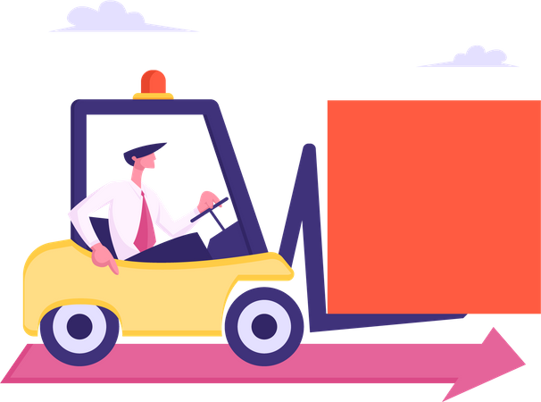 Empresário passando todos os desafios  Ilustração