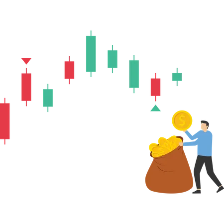 Empresário pega a mesada para comprar mercado de ações  Ilustração