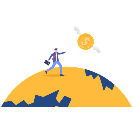 Empresário pegando dinheiro  Ilustração