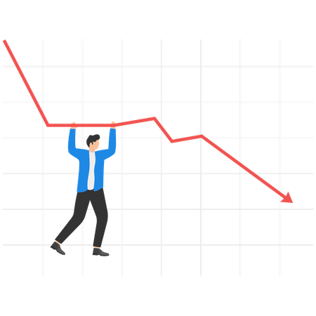 Empresário pendurado na corda  Ilustração