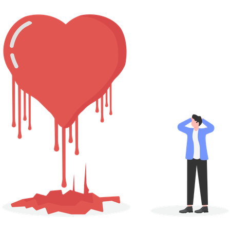 Hombre de negocios pensando en derretir el corazón  Ilustración