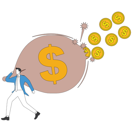 Empresário perdendo dinheiro  Ilustração