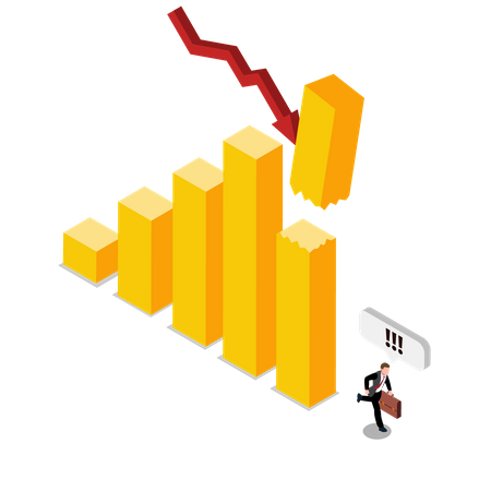 Empresário tendo perda de negócios  Ilustração