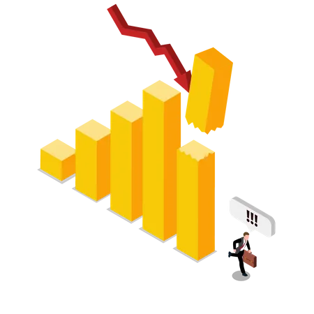 Empresário tendo perda de negócios  Ilustração