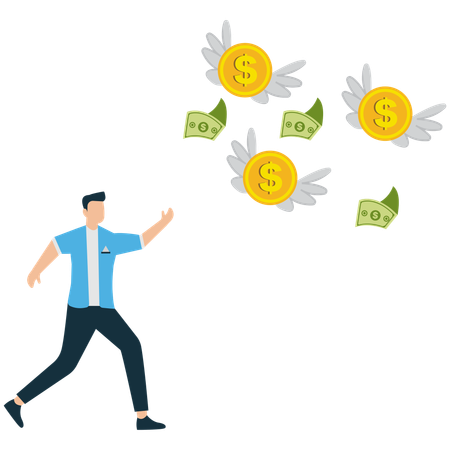 Empresário em busca de riqueza empresarial  Ilustração