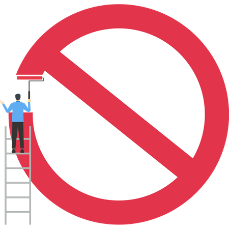 Símbolo de prohibición de pintura de empresario  Ilustración