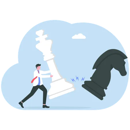 El empresario planea un movimiento estratégico  Ilustración