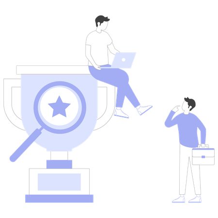 Empresário precisa conseguir o prêmio de melhor empresário  Ilustração