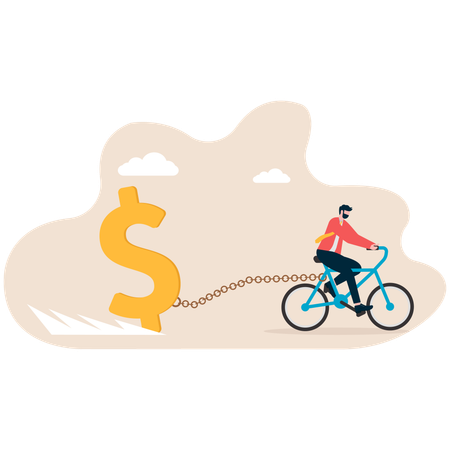 Empresário capturando cifrão  Ilustração
