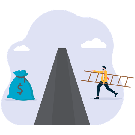 Empresário se preparando para escalar  Ilustração