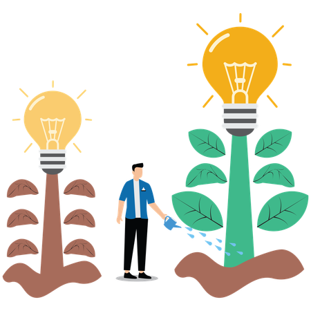Empresario Aprendiendo de los errores y avanzando hacia el éxito  Ilustración