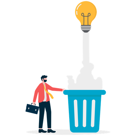 Empresario obtiene una nueva idea de startup a partir de desechos  Ilustración