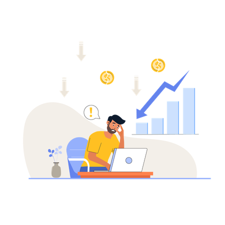 Empresário vai à falência do mercado  Illustration