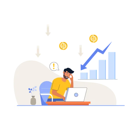 Empresário vai à falência do mercado  Illustration