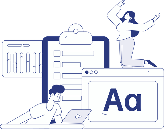 Empresario realizando asignación de tareas en línea  Ilustración
