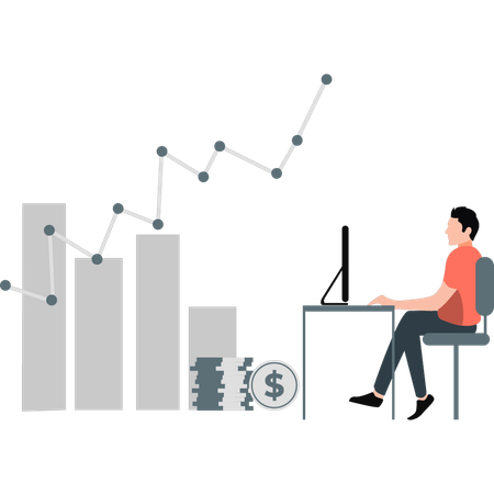 Hombre de negocios recaudando beneficios empresariales  Illustration