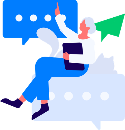 Empresário recebendo e-mail  Ilustração