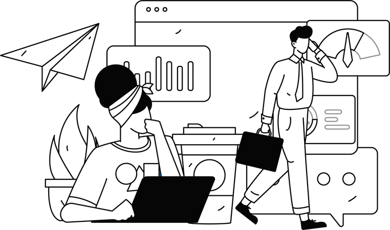 Empresário recebendo e-mail  Ilustração