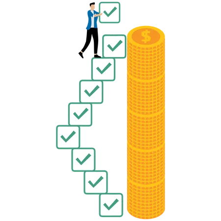 Empresário recebendo crescimento de lucro  Ilustração