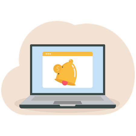 Empresário recebendo notificação comercial  Ilustração