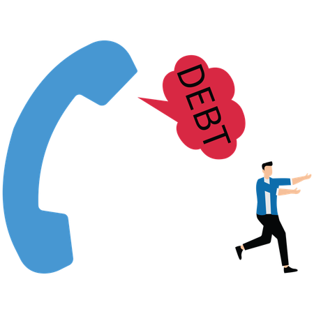 Empresário recebe notificação de pagamento de dívida por telefone  Ilustração