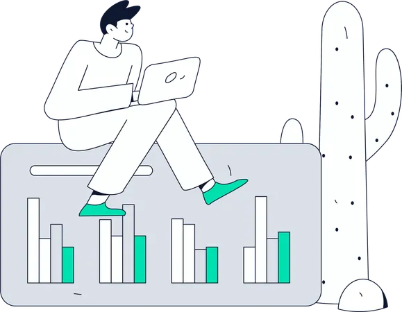 Empresário recebendo notificação por e-mail  Ilustração