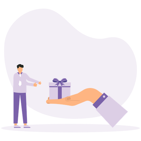 Empresário recebendo recompensa  Ilustração