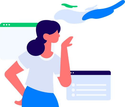 Hombre de negocios recibiendo correo electrónico  Ilustración