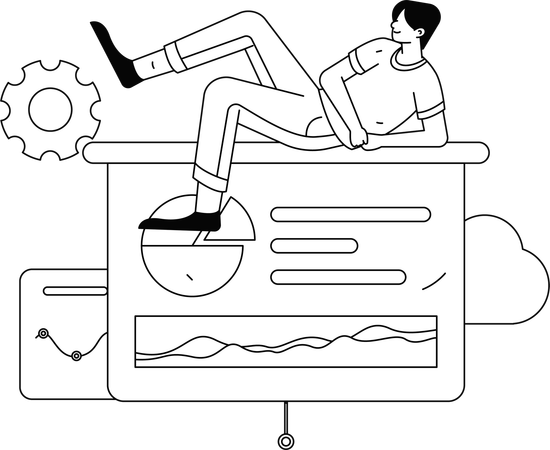 Hombre de negocios recibiendo correo electrónico  Ilustración