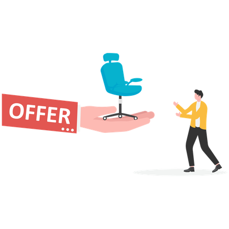El hombre de negocios recibió una oferta de trabajo.  Ilustración