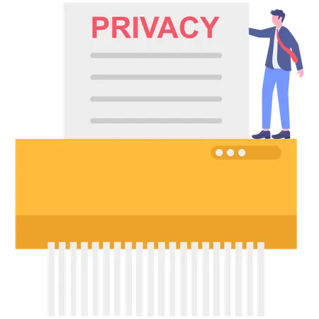 Empresário removendo privacidade  Ilustração