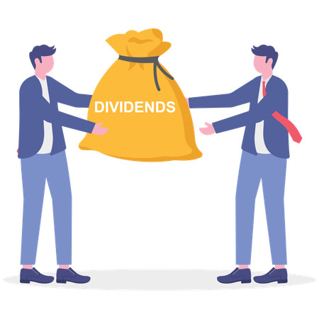 Empresario repartiendo dividendos empresariales  Illustration