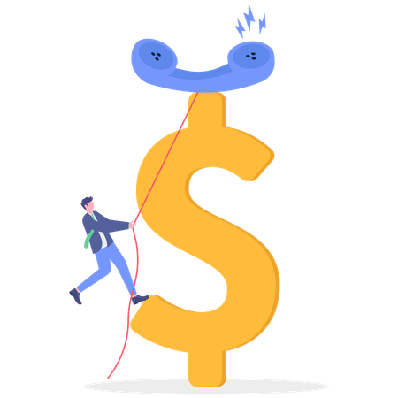 Empresário resolve problemas monetários  Ilustração
