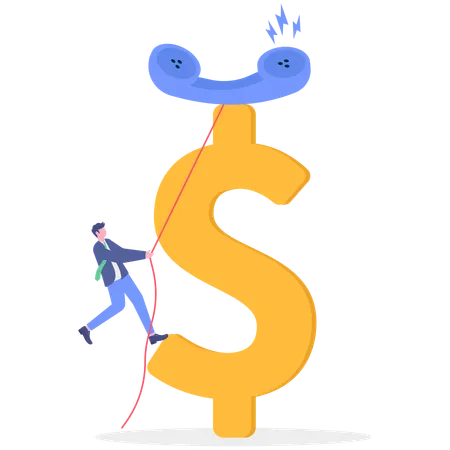 Empresário resolve problemas monetários  Ilustração