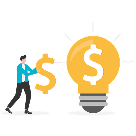 Empresário resolvendo problema financeiro  Ilustração
