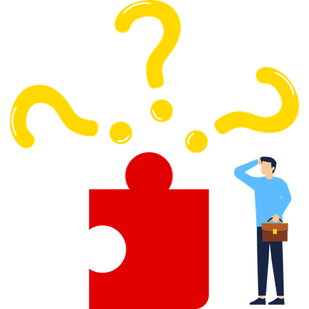 Hombre de negocios resolviendo un rompecabezas empresarial  Ilustración